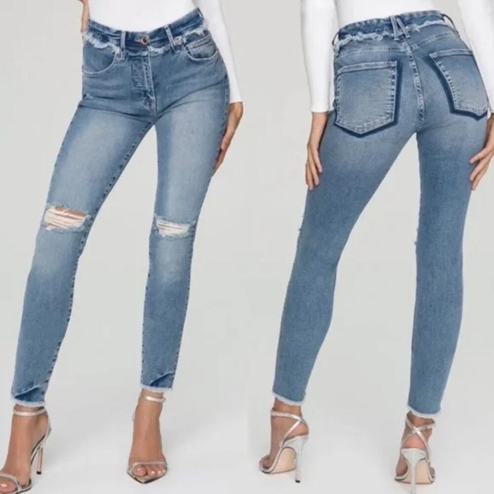 Good American Good Legs Under Fray Waistband Jeans Organic Skinny Women 10
